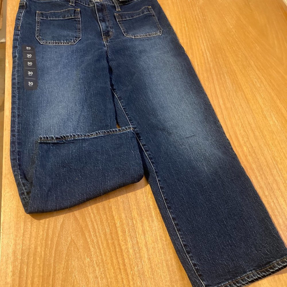 J Crew High Rise Stretch Ankle Wide Leg Jeans NWT sz 30